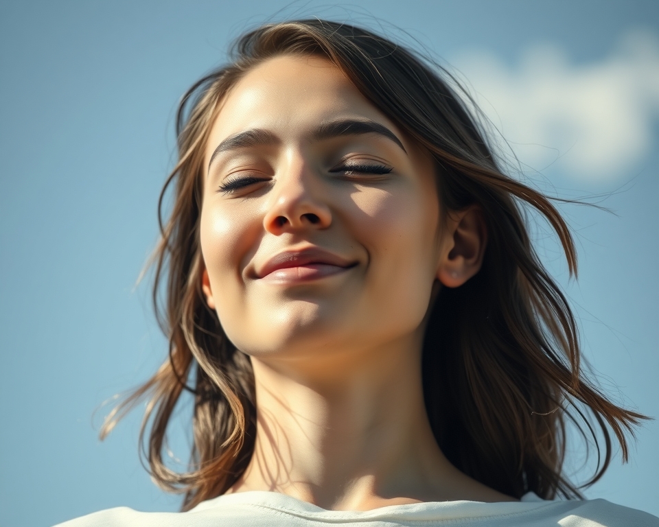 Person meditating with abstract visuals suggesting scientific brain benefits.