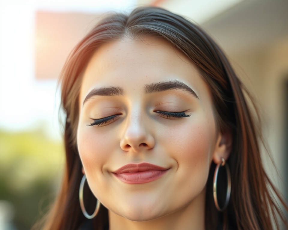 A person with a calm and focused expression, suggesting the cognitive benefits of meditation.