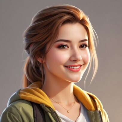 A portrait of a young adult looking calm and relaxed on a sunny day.
